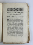 (Révolution française - Cahiers de doléances - Capitaineries royales de chasse) Mémoire sur les abus des capitaineries. Par le Marquis de G.  JOINT : Voeu patriotique pour la suppression des Capitaineries par M. P. (seconde édition) 1789, 16p. JOINT/ Un feuillet imprimé sur une page recto répondant à l'injure de M. Crespel, Procureur du Roi à  la Capitainerie d'Halatte, ayant qualifié l'auteur anonyme de Voeu Patriotique "d'Ame Atroce".  par (Stanislas de Girardin, marquis de Girardin) - Image 5