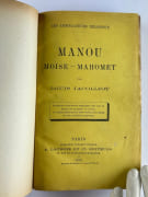 Réunion des 15 premières oeuvres de Louis Jacolliot, certaines en édition originale : 1 La Bible dans l'Inde, ou la Vie de Iezeus Christna, nouvelle édition, 1881. 2 Les Fils de Dieu, nouvelle édition. 3 Christna et le Christ - Lingam - Nara - Spritus sanctus - Phallus - Priape - Le cygne de Léda - La colombe de Marie. 4 Histoire des Vierges. Les Peuples et les continents disparus, 1879. 5 La Genèse de l'Humanité, 1876 (EO). 6  Fétichisme, polythéisme, monothéisme. La genèse de l'humanité. La terre et l'homme - Traditions indoues et chaldéennes - La légende de la Genèse dans l'Inde, 1879. 7 Le Spiritisme dans le monde. L'initiation et les sciences occultes dans l’Inde et chez tous les peuples de l’Antiquité, 1879. 8 Les Traditions indo-asiatiques, 1876 (EO). 9 Les Traditions indo-européennes et africaines, 1876 (EO). 10 Le Pariah dans l'Humanité, 1876 (EO). 11 Les Législateurs religieux : Manou, Moïse, Mahomet, 1876 (EO). 12  La Femme dans l'Inde. La femme aux temps védiques, aux temps brahmaniques et dans l'Inde de la décadence, 1877 (EO). 13 Rois, prêtres et castes, 1877 (EO). 14 Les Législateurs religieux : Manou, Moïse, Mahomet. Traditions religieuses comparées avec commentaire, 1880. 15 L'Olympe brahmanique. La mythologie de Manou, 1881 (EO).  par Louis JACOLLIOT - Image 15