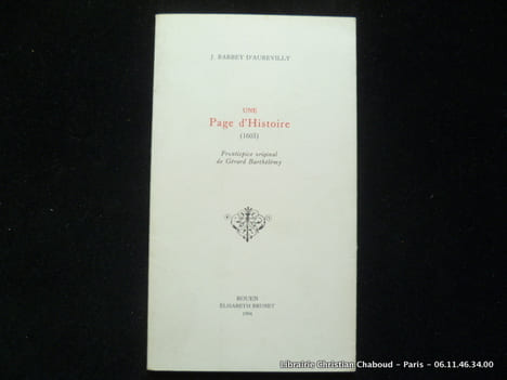 Une page d'histoire (1603). J. Barbey d'Aurevilly