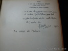 Au coeur de l'Alsace. Exemplaire truffé de 3 cartons originaux de H. Iselin. EAS.. H. Iselin