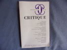 Critique juin-juillet 1985 n° 457-458. Collectif