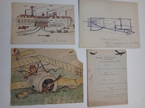 Archives manuscrites, René DUFOUR AVIATION à Meaux. Photos de René DUFOUR au Meeting d'Aix les Bains.. DUFOUR René
