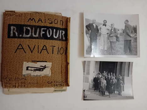 Archives manuscrites, René DUFOUR AVIATION à Meaux. Photos de René DUFOUR au Meeting d'Aix les Bains.. DUFOUR René