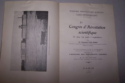 Le Congrès d'Aérostation scientifique de 1904 (29 Août - 3 Septembre). Précédé de L'histoire des précédents Congrès par W. de FONVIELLE.