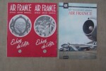 AIR FRANCE: intinéraires long-courriers  long-distance flights. Billet de passage et bulltin de bagages ALGER-PARIS 1961, LE BOURGET-CLERMON-FERRAND ...