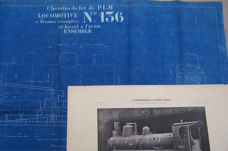 COMPAGNIE de FIVES-LILLE et CAIL: Locomotive &agrave; 8 roues coupl&eacute;es.. 
