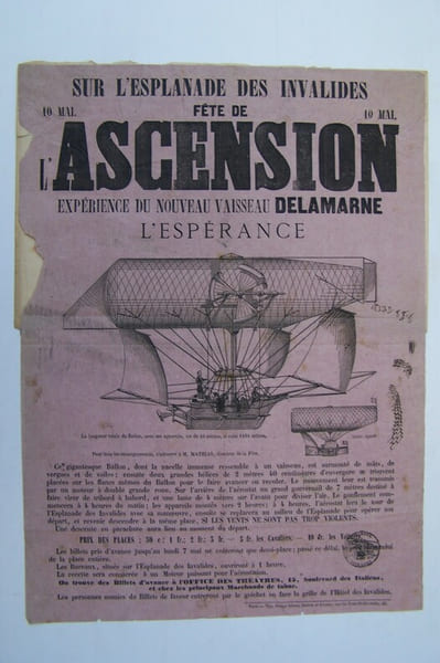 Sur l'Esplanade des Invalides, F&ecirc;te de l'ASCENSION, Exp&eacute;rience du nouveau vaisseau DELAMARNE L'ESPERANCE 10 Mai 1865.. 