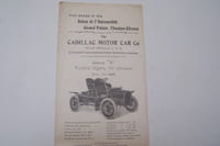 The CADILLAC MOTOR CAR Co au Salon de l'Automobile du Grand-Palais, 1905. M. Rudeaux, garage Victor-Hugo à Paris. Modèle E voiture légère 10 chevaux,modèle F voiture de livraison.