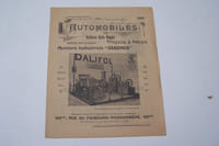 Voitures Auto-Boguei, voitures légères DULAC, tricycles à pétrole modèle 1899 avec moteur DE DION 1 cheval 3/4, moteurs industriels "Gardner".