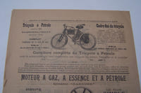 Voitures Auto-Boguei, voitures légères DULAC, tricycles à pétrole modèle 1899 avec moteur DE DION 1 cheval 3/4, moteurs industriels "Gardner".