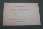 Voitures automobiles à vapeur (Licence FRIEDMANN et KNOLLER). Etablissements Weyher et Richmond, 52 Route d'Aubervilliers à Pantin (Seine).. 