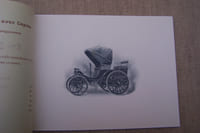 Voitures Automobiles avec moteur à pétrole Em. DELAHAYE & Cie Ingénieurs-Constructeurs, Paris Tours. 1899. Catalogue 21x16 cm, récompenses (2 pages), description générale (3 pages), 22 modèles de voitures (dont moteur à pétrole sur chariot, omnibus, voiture de livraison), broché, cordelière.