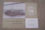 Automobiles BRISTOL 404 et 405 Moteur 2 litres.. 