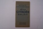 Notice d'entretien de la 10 CV Citroën B.14 & B.15.. 