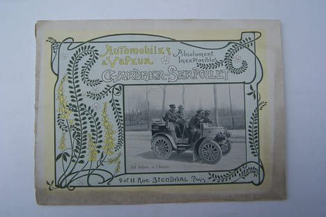 Automobiles à Vapeur, chauffées au pétrole lampant, Absolument Inexplosibles GARDNER-SERPOLLET. 9 et 11 Rue Stendhal, Paris. 1901.. undefined