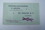 Voitures automobiles à pétrole Système Amédée Bollée DE DIETRICH & Cie Lunéville.. 