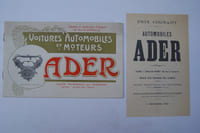 Voitures automobiles et moteurs ADER, Société Industrielle des Téléphones. 1903. Usines à Levalllois-Perret.