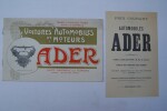 Voitures automobiles et moteurs ADER, Société Industrielle des Téléphones. 1903. Usines à Levalllois-Perret.. 