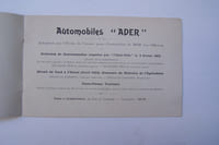Voitures automobiles et moteurs ADER, Société Industrielle des Téléphones. 1903. Usines à Levalllois-Perret.