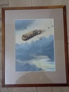 Lutte du Ballon 57 contre l'ouragan. Vaincu par l'Ouragan le ballon 57 part à la dérive, le 5 Mai 1916.. Massé Jean