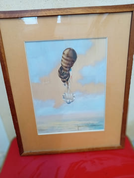 Lutte du Ballon 57 contre l'ouragan. Vaincu par l'Ouragan le ballon 57 part à la dérive, le 5 Mai 1916.. Massé Jean