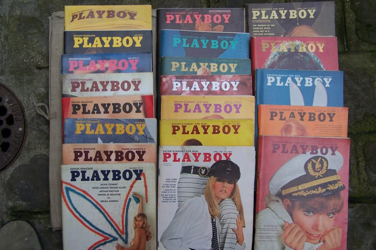 PLAYBOY (Enterainment for men): 1966:  August, October, November, December, 1967: March, April, May, July, August, September, October, November. PLAYBOY (Edition Française): Novembre 1973, Decembre 1973-Janvier 1974, Fevrier 1974 à Juillet 1974.
ABSOLU: N° 1 (23 Mai 1974), 4 (Novembre 1974), 8 (Mars 1975), 9, 10, 11, 15,16, 17 (Décembre 1975), 18 (Janvier 1976).
LUI: N° 1 (Novembre 1963), 1964: 2 (Janvier), 3, 4, 5, 7, 8, 9, 10, 11 (Novembre). 1965: N° 13, 14, 15, 16, 22, 24 (Décembre). 19686 N° 27, 29, 30, 33, 34, 35, 36. 1967: N° 39, 41, 42, 43, 44, 45, 46. 1972: N° 101 (Juin). 1973: N° 111, 112, 113, 114, 117, 118, 119. 1974: N° 120 à 124, 126. 1976: N° 147, 149. 1981: N° 214 Novembre 215 Décembre. 