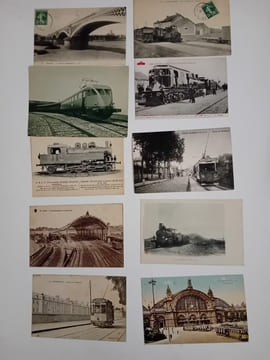 Cartes postales anciennes: CHEMIN DE FER, TRAIN, TRAMWAY, GARE, LOCOMOTIVE, WAGON, VIADUCS, OUVRAGES D'ART, etc.... undefined