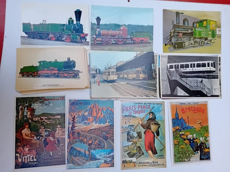 Cartes postales anciennes: CHEMIN DE FER, TRAIN, TRAMWAY, GARE, LOCOMOTIVE, WAGON, VIADUCS, OUVRAGES D'ART, etc.... undefined
