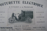 Voiturette électrique de livraison et de promenade F. THOUVENIN, 6 rue Olier à Paris.