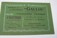Voitures électriques "GALLIA" de la Société Française d'Automobiles Electriques, 17 rue Jean Goujon à Paris. 1902.