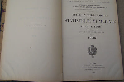Bulletin hebdomadaire de statistique municipale de la Ville de Paris. Vingt-septième année: 1906.