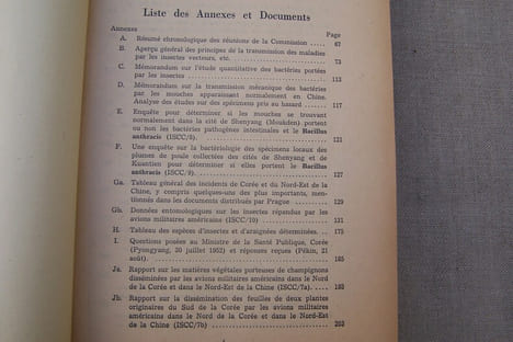 Rapport de la Commission scientifique internationale chargee d'examiner les faits concernant la guerre bactériologique en Corée et en Chine (Avec ...
