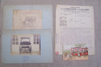 VOITURES HIPPOMOBILES: CHASTEL & DAVID CARROSSIERS 1898, 3 plans. A. HODIESNES, photographe: 2 photos d'époque. ANNUAIRE DE LA CARROSSERIE, de la SELLERIE: lettre-publicité 1892. Journée du timbre 1986, 1987, 4 planches. 4 dessins de carrosseries. Dépliant AU BON MARCHE.