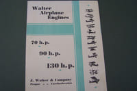 WALTER AIRPLANE ENGINES 70 h.p., 90 h.p., 130 h.p.
