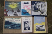 Stéphane NICOLAOU: Reims 1909, le premier Meeting Aérien International, Musée de l'Air et de l'Espace, Addim, 1999. Luc CHEVALIER: Des ailes dans le ciel Calédonien, Editions Françaises d'Oceanie, 1977. André JACQUIER: Pilotes et ailes de légende dans le ciel calédonien en 1942 - Vincent GERVAISE: Le constructeur René Couzinet et le pilote Charles de Verneilh, Société d'Etuds Historiques de la Nouvelle Calédonie, 2005. Bernard ABOUCHAR, Robert ESPEROU, Vital E. FERRY: La Liaison France-Antilles et le réseau local d'Air France, 1997. Vital FERRY: Une route pour l'Orient. Essai de reconstitution de l'histoire de la Compagnie Franco-Roumaine de navigation aérienne, première compagnie transcontinentale mondiale 1920-1924, 1993. Jean CHEDAILLE: Destins d'exception: Concorde, Andréani pilote de supersonique, Editions C.M.D., 1998. Emile PERIO: Jacques de Lesseps, la noblesse du vol, Athanor, 1990. Jacques COUDERT: La dernière Luciole. Les Dakota parachutent à Diên Biên Phù, Temoignages, 2000. Christian-Idriss FUTAULLY: Il étai une fois LA4F, ATI SAMAN, 1985. Philippe CASTELLANO: Liberator. Epopées tragiques dans les Alpes-Maritimes et l'Est Varois, 1994. Alain BISSON: 19 Juin 1940 Bombardement de Montluçon et autres villes au Sud de la Loire. La fin d'un mythe ou l'histoire d'une rumeur et d'une recherche, Cercle Archéologique de Montluçon, 1997. Jacques DELARUE: Les avions de MAX HOLSTE, Editions Le Trait d'Union, 1993. DEWOITINE D520, DTU, 1997. Alain CROSNIER et Jean-Pierre DUBOIS: Douglas SBD-5 Dauntless, Curtiss SB2C-5 Helldiver. bombardiers en piqué de l'Aéronautique Navale, DTU, 1998. Philippe RICCO: Les avions Allemands aux couleurs Françaises Tomes 1 et 2, AIRDOC, 1997 - LELA PRESSE, 1997. Jean-Jacques PETIT: Les avions BNritanniques aux couleurs Françaises de 1914 à nos jours Tome 1, AIRDOC, 1997. Myrone N. CUICH: Les insignes de l'aéronautique militaire Tome 1 (1912-1982) et Tome 2 (1912-1986), Histoavia, 1983-1986. Alfred BODEMER et Robert LAUGIER: L'Atar et tous les autres mpteurs à réaction français, Editions J.D. Reber, 1996. DEAUVILLE 1913, Capitale de l'hydraviation, Editions de l'Albaron, 1993. Frederic GONDRON: Un aérodrome peu connu "Les Aigles" Gouvieux/Chantilly Aoüt 1939-Juin 1940, Société Historique de Gouviaux, 1999. Quand Nantes s'envole, Cartophiles du Pays Nantais, 1984. L'ESSOR DE L'AERONAUTIQUE à SAINT-NAZAIRE 1923-1945, Presdu'ile imprimerie, 1991. Gilles DEROCHE: L'aviation dans les ardennes, Terres Ardennaises, 1987. Claude LACAN: Histoire de l'aviation en Limousin, Lavauzelle, 1998. Alain KURC: Les pionniers de l'aviation en Beauce 1877-1914, Guy Ambroise, imprimeur,, 1995. Roger ALBY: Cent ans d'aviation en Lauragais, Imprimeries Gabelle, 1978. LA GRANDE AVENTURE DE L'AVIATION Rhône-Alpes des origines à nos jours, Le Hénaff, 1980. Serge GRANGON: Les pioniiers du ciel Forézien, Osmose, 2005. Gaston DECOOP: La Popote des Ailes, ses pilotes, ses amis, son histoire, Amicale des Anciens des Essais en Vol, 1990. Le CENTRE D'ESSAIS EN VOL à 50 ans 1944-1994, UPE, 1994. Stephane NICOLAOU: Roland Garros Héros du siècle, Musée de l'Air et de l'Espace - ETAI, 2000. Emmanuel BREGUET: Bréguet, un siècle d'aviation, Privat, 2012. Thierry FAVRE: Albert Brenet, Une vie - Une oeuvre, Gallimard - Musée de la Marine, 2003. Jean-Claude FAYER: Prototypes de l'aviation française 1945-1960, E.T.A.I., 2002. Reginald JOUHAUD: Les avions Stampe, Wimpel, 1993. MICROSOFT COMBAT FLIGHT SIMULATOR SERIE EUROPE 39-45. René J. FRANCILLON: Grumman Aircraft since 1929, Putnam, 1989. Eric LECOMTE: Objets de l'aviation à collectionner, Du May, 2000warplanes of the Third Reich, Macdonald, 1970. Les Insignes de l'Armée de l'Air. Les Unités navigantes, Air Actualités, 1983.