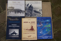 Stéphane NICOLAOU: Reims 1909, le premier Meeting Aérien International, Musée de l'Air et de l'Espace, Addim, 1999. Luc CHEVALIER: Des ailes dans le ciel Calédonien, Editions Françaises d'Oceanie, 1977. André JACQUIER: Pilotes et ailes de légende dans le ciel calédonien en 1942 - Vincent GERVAISE: Le constructeur René Couzinet et le pilote Charles de Verneilh, Société d'Etuds Historiques de la Nouvelle Calédonie, 2005. Bernard ABOUCHAR, Robert ESPEROU, Vital E. FERRY: La Liaison France-Antilles et le réseau local d'Air France, 1997. Vital FERRY: Une route pour l'Orient. Essai de reconstitution de l'histoire de la Compagnie Franco-Roumaine de navigation aérienne, première compagnie transcontinentale mondiale 1920-1924, 1993. Jean CHEDAILLE: Destins d'exception: Concorde, Andréani pilote de supersonique, Editions C.M.D., 1998. Emile PERIO: Jacques de Lesseps, la noblesse du vol, Athanor, 1990. Jacques COUDERT: La dernière Luciole. Les Dakota parachutent à Diên Biên Phù, Temoignages, 2000. Christian-Idriss FUTAULLY: Il étai une fois LA4F, ATI SAMAN, 1985. Philippe CASTELLANO: Liberator. Epopées tragiques dans les Alpes-Maritimes et l'Est Varois, 1994. Alain BISSON: 19 Juin 1940 Bombardement de Montluçon et autres villes au Sud de la Loire. La fin d'un mythe ou l'histoire d'une rumeur et d'une recherche, Cercle Archéologique de Montluçon, 1997. Jacques DELARUE: Les avions de MAX HOLSTE, Editions Le Trait d'Union, 1993. DEWOITINE D520, DTU, 1997. Alain CROSNIER et Jean-Pierre DUBOIS: Douglas SBD-5 Dauntless, Curtiss SB2C-5 Helldiver. bombardiers en piqué de l'Aéronautique Navale, DTU, 1998. Philippe RICCO: Les avions Allemands aux couleurs Françaises Tomes 1 et 2, AIRDOC, 1997 - LELA PRESSE, 1997. Jean-Jacques PETIT: Les avions BNritanniques aux couleurs Françaises de 1914 à nos jours Tome 1, AIRDOC, 1997. Myrone N. CUICH: Les insignes de l'aéronautique militaire Tome 1 (1912-1982) et Tome 2 (1912-1986), Histoavia, 1983-1986. Alfred BODEMER et Robert LAUGIER: L'Atar et tous les autres mpteurs à réaction français, Editions J.D. Reber, 1996. DEAUVILLE 1913, Capitale de l'hydraviation, Editions de l'Albaron, 1993. Frederic GONDRON: Un aérodrome peu connu "Les Aigles" Gouvieux/Chantilly Aoüt 1939-Juin 1940, Société Historique de Gouviaux, 1999. Quand Nantes s'envole, Cartophiles du Pays Nantais, 1984. L'ESSOR DE L'AERONAUTIQUE à SAINT-NAZAIRE 1923-1945, Presdu'ile imprimerie, 1991. Gilles DEROCHE: L'aviation dans les ardennes, Terres Ardennaises, 1987. Claude LACAN: Histoire de l'aviation en Limousin, Lavauzelle, 1998. Alain KURC: Les pionniers de l'aviation en Beauce 1877-1914, Guy Ambroise, imprimeur,, 1995. Roger ALBY: Cent ans d'aviation en Lauragais, Imprimeries Gabelle, 1978. LA GRANDE AVENTURE DE L'AVIATION Rhône-Alpes des origines à nos jours, Le Hénaff, 1980. Serge GRANGON: Les pioniiers du ciel Forézien, Osmose, 2005. Gaston DECOOP: La Popote des Ailes, ses pilotes, ses amis, son histoire, Amicale des Anciens des Essais en Vol, 1990. Le CENTRE D'ESSAIS EN VOL à 50 ans 1944-1994, UPE, 1994. Stephane NICOLAOU: Roland Garros Héros du siècle, Musée de l'Air et de l'Espace - ETAI, 2000. Emmanuel BREGUET: Bréguet, un siècle d'aviation, Privat, 2012. Thierry FAVRE: Albert Brenet, Une vie - Une oeuvre, Gallimard - Musée de la Marine, 2003. Jean-Claude FAYER: Prototypes de l'aviation française 1945-1960, E.T.A.I., 2002. Reginald JOUHAUD: Les avions Stampe, Wimpel, 1993. MICROSOFT COMBAT FLIGHT SIMULATOR SERIE EUROPE 39-45. René J. FRANCILLON: Grumman Aircraft since 1929, Putnam, 1989. Eric LECOMTE: Objets de l'aviation à collectionner, Du May, 2000warplanes of the Third Reich, Macdonald, 1970. Les Insignes de l'Armée de l'Air. Les Unités navigantes, Air Actualités, 1983.