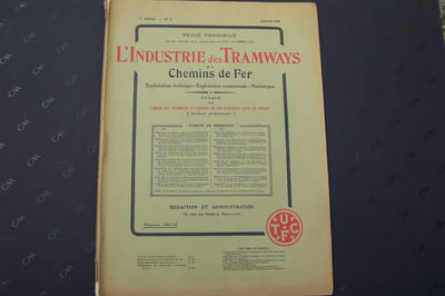 L'INDUSTRIE DES TRAMWAYS ET CHEMINS DE FER. Exploitation technique - Exploitation commerciale - Statistique. Rédaction et administration: 15 rue de Madrid, Paris VIIIe.