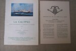 LA CALYPSO Navire océanographique du Commandant J.-Y. COUSTEAU. Monographie comprenant: Une notice descriptive, un plan à l'échelle 1/50e, deux ...