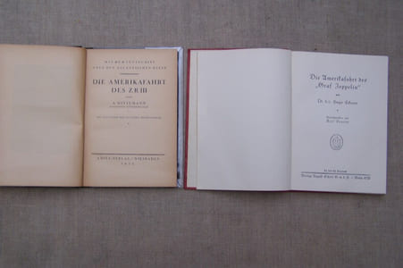 ZEPPELIN ZEPPELINS DIRIGEABLE: Dr.-Ing. E.H.L. Dürr: Zeppelin-Luftschiffbau, V.D.I. Verlag,  1924. Dr. H.C. Hugo ECKENER: Die Amerikafahrt des "Graf Zeppelin", Verlag August Gcherl, 1928. A. WITTEMANN: Die Amerikafahrt des Z.R.III, Amse-Verlag, 1925. ZEPPELIN-WELTFAHRTEN 1932-1933.