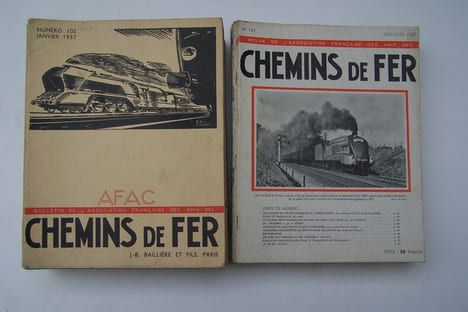 REVUES FERROVIAIRES: AFAC Bulletin de l'Association Française des Amis des Chemins de Fer: N° 102 (Janvier1937) à 131 (Juillet 1939), 133 à 163 ...