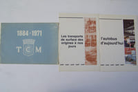 TRANSPORTS URBAINS, TRAMWAYS, AUTOBUS: L'ECHO DE STCRP N° 8 (Mai 1930), 9, 15, 17, 18, 19, 23,24, 25, 26, 29 (Octobre 1932). REGIE AUTONOME DES TRANSPORTS PARISIENS: Le matériel S.O.M.U.A. Type OP 5, mis en service au cours des années 1950 et 1951, Septembre 1952. Les nouveaux autobus APU-53. A propos du centenaire de la Compagnie Générale des Omnibus, Cent ans transports parisiens, Conférence faite à la bibliothèque historique de la ville de Paris le 1er Décembre 1955 par M. Robert DUCLOU. Les nouveaux autobus de la RATP. L'autobus "Standard" de 11 mètres, Novembre-Décembre 1966. Les dépots de remisage et d'entretien du réseau routier, Septembre-Octobre 1963. Présentation technique des réseaux. Le réseau routier, Novembre-Décembre 1964. Les techniques nouvelles et l'exploitation des lignes d'autobus de la R.A.T.P., Septembre-Octobre 1966. La suspension pneumatique des autobus, Juillet-Août 1960. Les transports de surface des origines à nos jours, RATP, 1985. L'autobus d'aujourd'hui, RATP, 1984. Moyens propres à assurer la régularité de l'exploitation sur les lignes de tramways, rapport de M.Paul MARIAGE, Octobre 1925. TRANSPORTS EN COMMUN DE MULHOUSE, TCM 1884-1971: Inauguration des nouvelles installations, le 17 Juillet 1971. Petite histoire des transports en commun à Bruxelles, 1976. Société des transports intercommunaux de Bruxelles,IVTB, 1958. CITADIS Une approche nouvelle du transport urbain, FRANCORAIL-MTE. HELSINKI CITY TRANSPORT (HKL), 1972. Felix ZURITA: On rails in Barcelona, 1963. André PERON: Nantes et son tramway, Ressac, 1985. R. HAUSMAN: Les tramways urbains d'Ostende, 1985. JOHN GLOVER: London Transport Buses and Trains since 1933, Ian Allan, 1988. Musée des Transports Urbains: Les transports urbains durant la guerre, 1984. Les Expositions Universelles et ls transports, 1989.