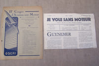 VOL A VOILE, PLANEURS: Le vol sans moteur, AVIA Club Aéronautique Universitaire. Le vol à voile en Autriche. Die Wasserkuppe Berg der Flieger. JE VOLE SANS MOTEUR N° 1 du 25 Septembre 1932. IIe Congrès d'Aviation sans Moteur 23 et 24 Décembre 1922. A VOILE! Dessins de J5 (18 sur 25). 4 photos. 45 cartes postales.