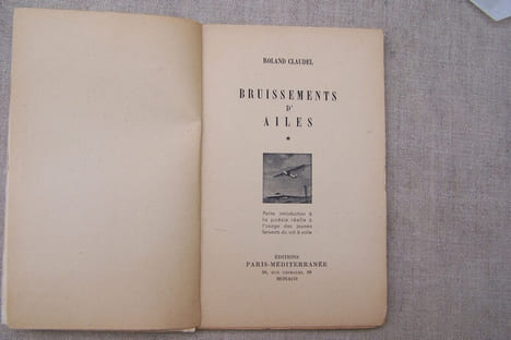 Bruissements d'ailes.Petite introduction à la poésie réelle à l'usage des jeunes fervents du vol à voile.. CLAUDEL Roland