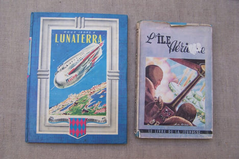 AEROSTATION AVIATION: ENFANTINA: Max-André DAZERGUES: L'ile aérienne. Jaquette illustrée par Eu. GIRE. Roman, Editions Diderot, (1931). Charles ...