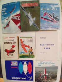 VOLTIGE, ACROBATIE AERIENNE: Michel DETROYAT: Pilote d'acrobatie, Hachette, 1957. Tu seras aviateur, Les Editions de France, 1938. Paul MAGNERON: Michel Détroyat Ecuyer du Ciel, André Martel, 1957. Jacques BOTHELIN: Danse avec lke ciel, en vo; avec la Patrouille Adecco, Le Cherche Midi, 1997. Neil WILLIAMS: Aerobatics, St. Martin's Press, 1979. Manuale di volo del velivolo Z 526 F. 20e anniversaire de l'Equipe de Voltide de l'Armée de l'Air EVAA 1968-1988. Programme du 7e Championnat du monde de voltige aérienne, Salon de Provence. Championnats de France de voltige aérienne, LE MANS, Du 6 au 9 Septembre 1979. Paul O'NEIL: Les fous volants, Time Life, 1981.