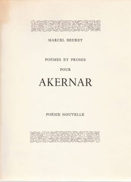 Poèmes et proses pour AKERNAR. Beuret Marcel