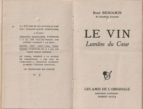 LE VIN Lumière du Cur.. Benjamin René