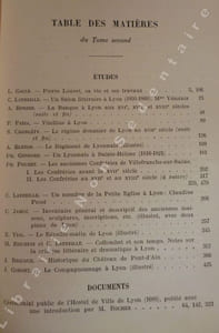 Revue d'Histoire de Lyon Etude.Documents.Bibliographie