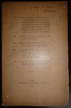 I- Lettre de Leidrade, évêque de Lyon, à Charlemagne, sur la réorganisation du clergé et la restauration des églises (vers 813-814 ), publiée d'après ...
