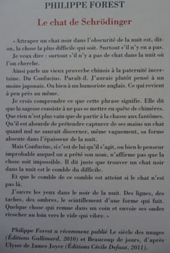 Le Chat de Schrödinger. Forest Philippe